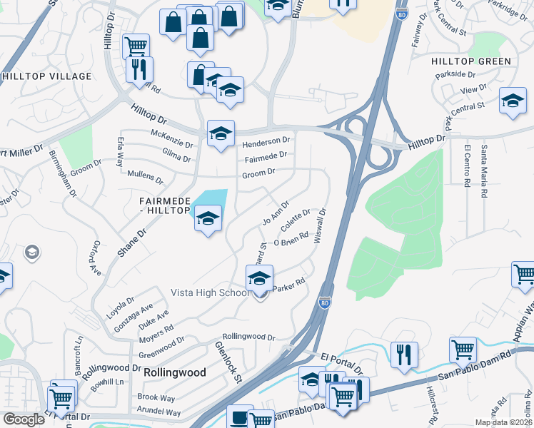 map of restaurants, bars, coffee shops, grocery stores, and more near 2903 Jo Ann Drive in Richmond