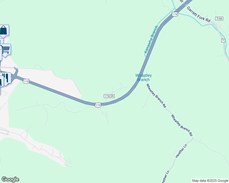 map of restaurants, bars, coffee shops, grocery stores, and more near 152 Kanawha Branch Road in Chapmanville