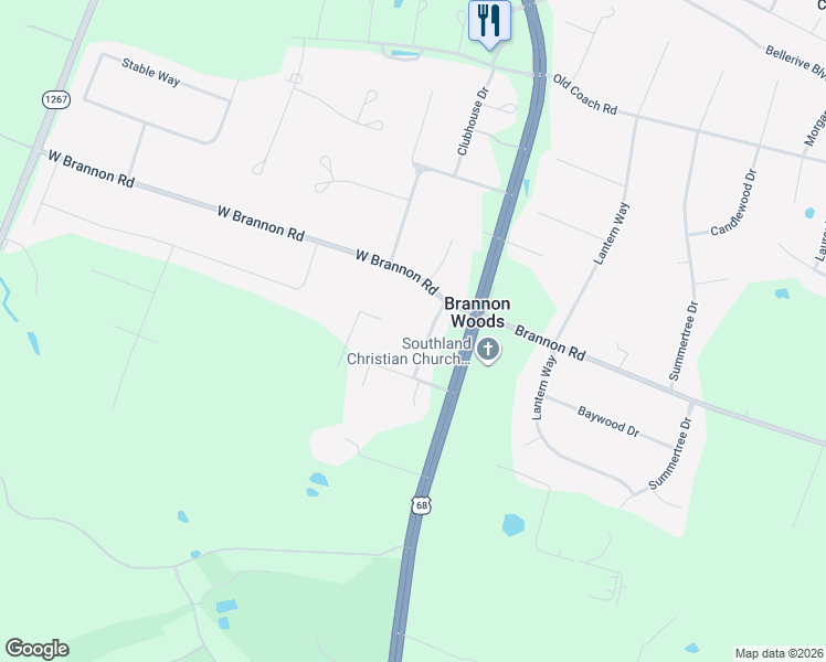 map of restaurants, bars, coffee shops, grocery stores, and more near 105 Kendall Lane in Nicholasville