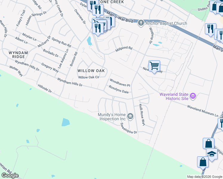 map of restaurants, bars, coffee shops, grocery stores, and more near 765 Wyndham Hills Drive in Lexington