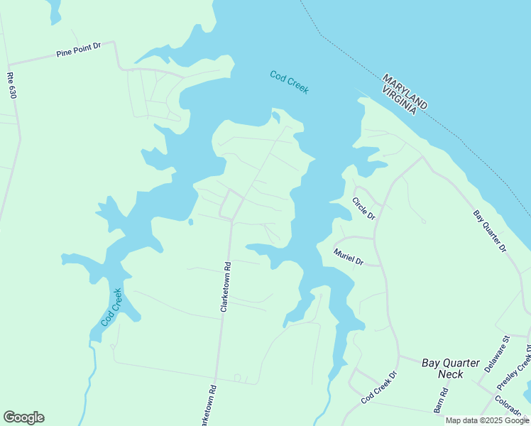 map of restaurants, bars, coffee shops, grocery stores, and more near 1906 Clarketown Road in Heathsville
