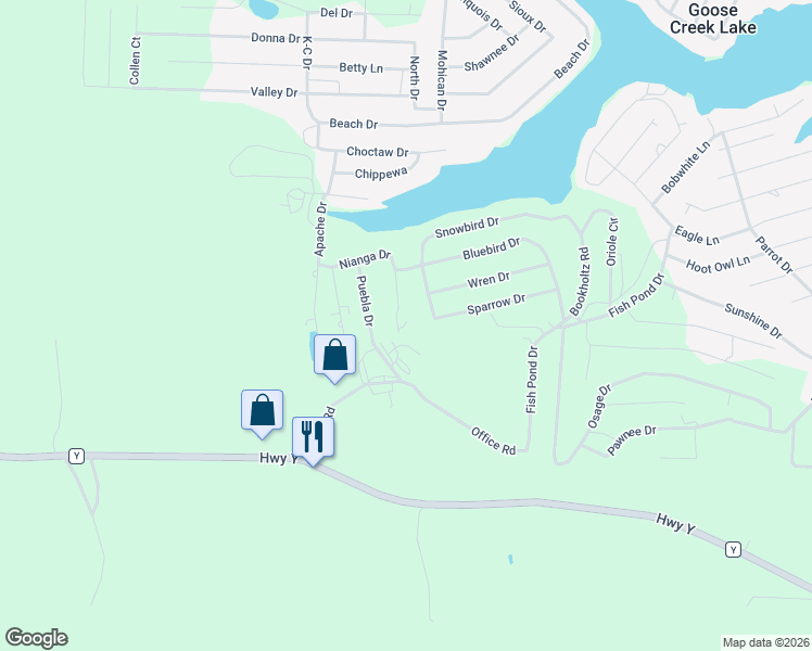 map of restaurants, bars, coffee shops, grocery stores, and more near 6241 Nianga Drive in French Village