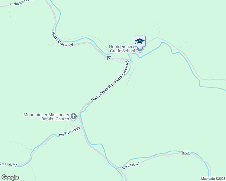 map of restaurants, bars, coffee shops, grocery stores, and more near 10354 Harts Creek Road in Chapmanville