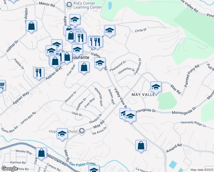 map of restaurants, bars, coffee shops, grocery stores, and more near 3179 Keith Drive in El Sobrante