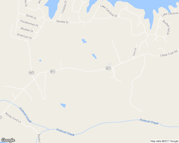 map of restaurants, bars, coffee shops, grocery stores, and more near Cedar Fork Road in Ruther Glen