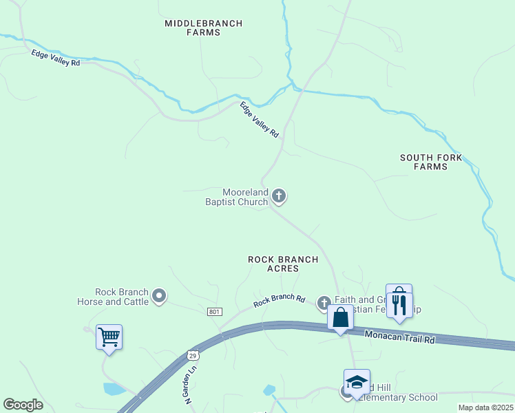 map of restaurants, bars, coffee shops, grocery stores, and more near 2244 Taylors Gap Road in North Garden