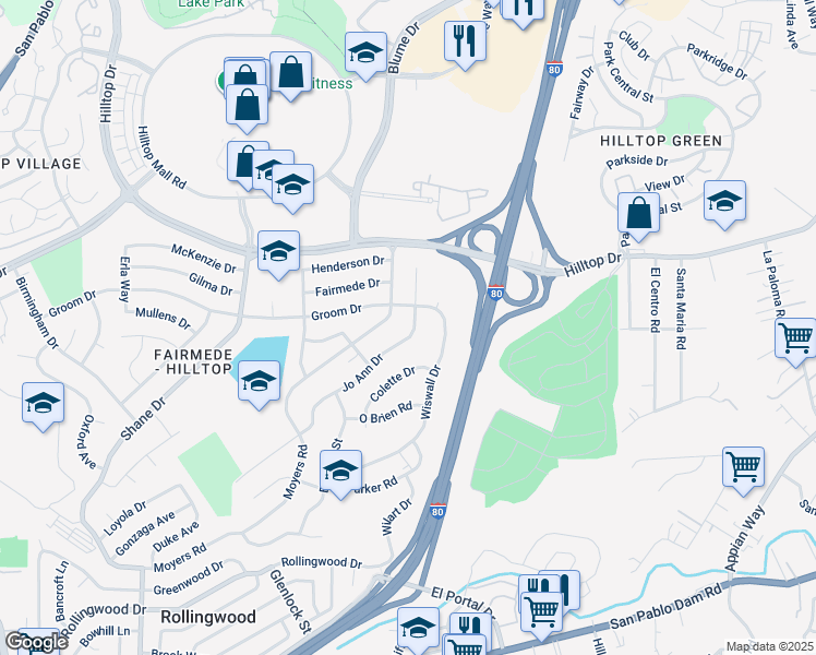 map of restaurants, bars, coffee shops, grocery stores, and more near 3067 Jo Ann Drive in Richmond