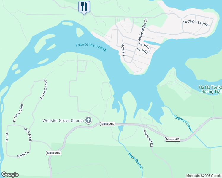 map of restaurants, bars, coffee shops, grocery stores, and more near 290 Bauer Road in Camdenton