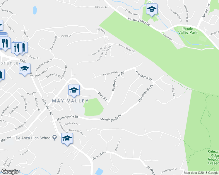 map of restaurants, bars, coffee shops, grocery stores, and more near 3747 Painted Pony Road in Richmond