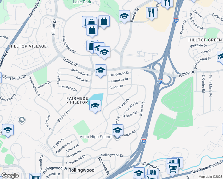map of restaurants, bars, coffee shops, grocery stores, and more near 3127 Benjamin Drive in Richmond