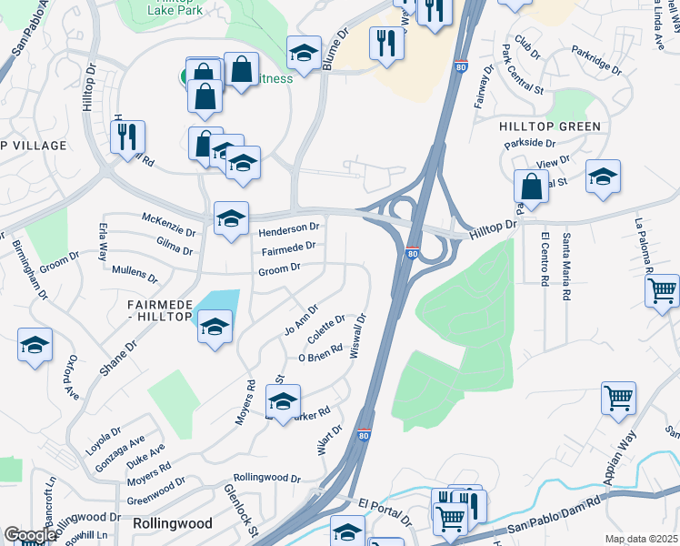 map of restaurants, bars, coffee shops, grocery stores, and more near 3067 Jo Ann Drive in Richmond