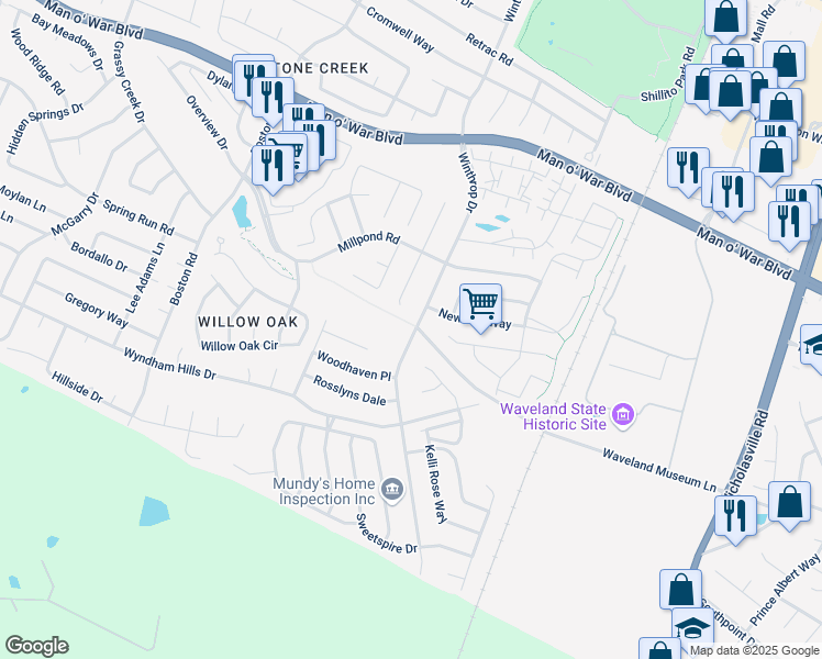 map of restaurants, bars, coffee shops, grocery stores, and more near 3765 Winthrop Drive in Lexington