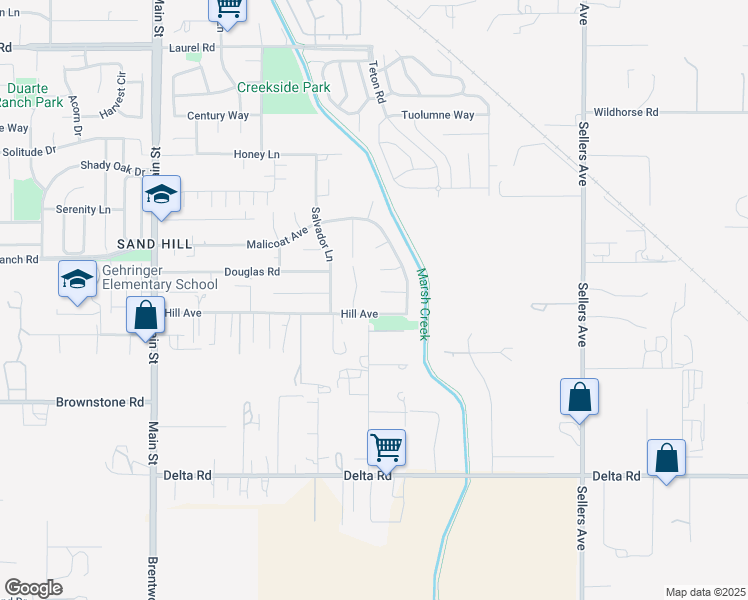 map of restaurants, bars, coffee shops, grocery stores, and more near 35 Keith Court in Oakley