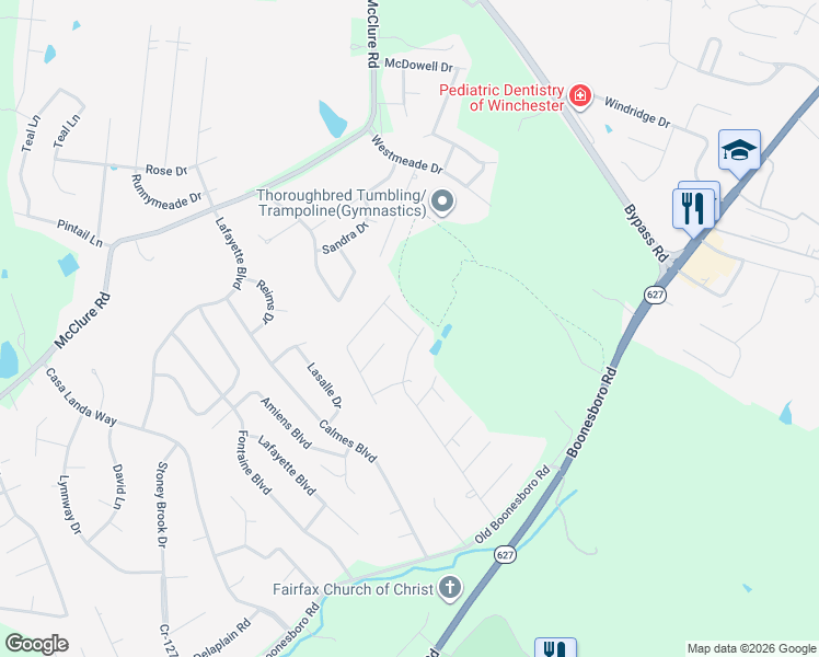 map of restaurants, bars, coffee shops, grocery stores, and more near 24 Seneca Drive in Winchester