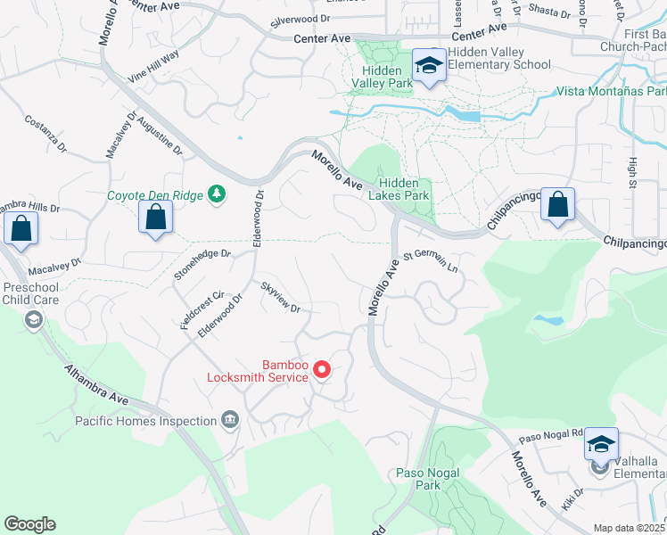 map of restaurants, bars, coffee shops, grocery stores, and more near 311 Valley High Drive in Pleasant Hill
