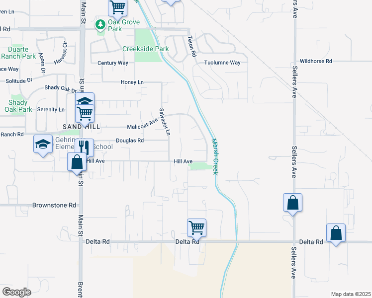 map of restaurants, bars, coffee shops, grocery stores, and more near 16 Diane Court in Oakley