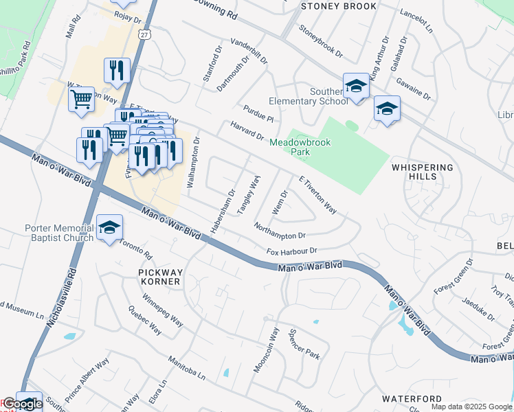 map of restaurants, bars, coffee shops, grocery stores, and more near 3847 Northampton Drive in Lexington
