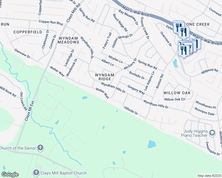 map of restaurants, bars, coffee shops, grocery stores, and more near 1004 Wyndham Hills Dr in Lexington