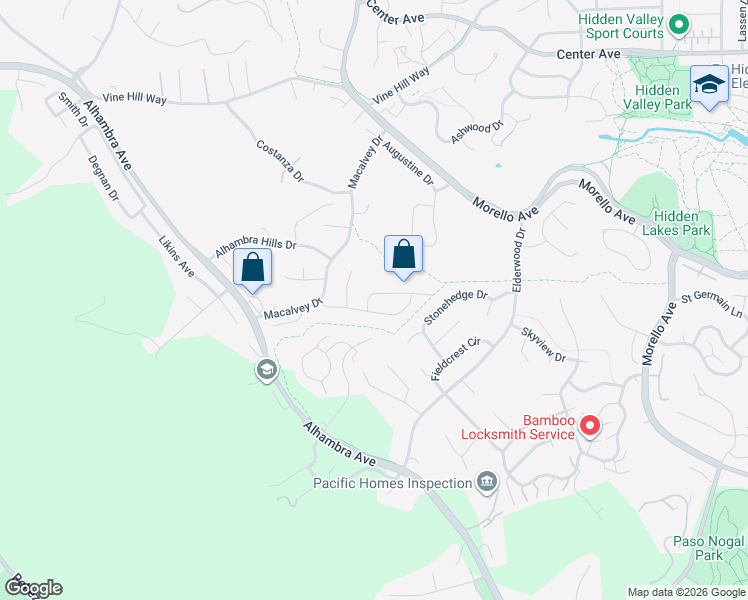 map of restaurants, bars, coffee shops, grocery stores, and more near 224 Briar Drive in Martinez