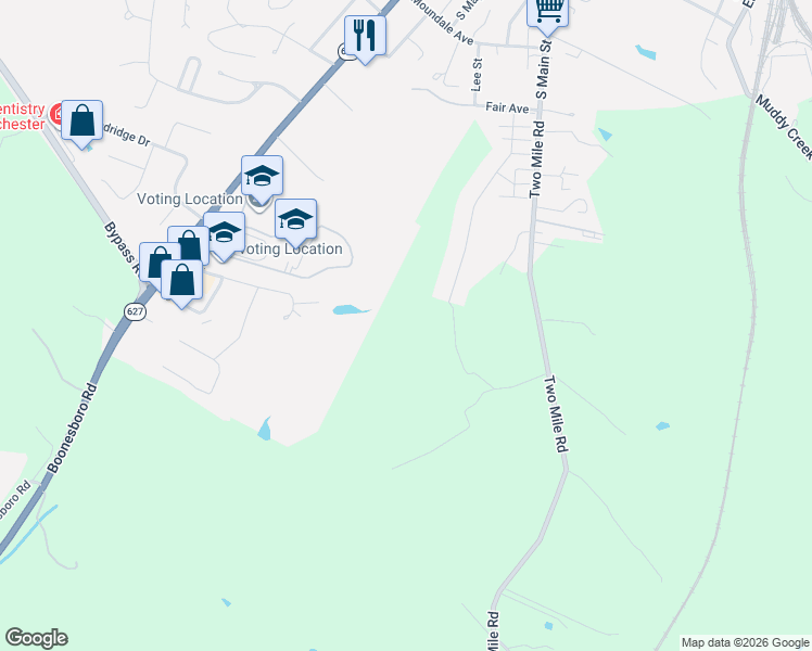 map of restaurants, bars, coffee shops, grocery stores, and more near 443 Fairholme Way in Winchester