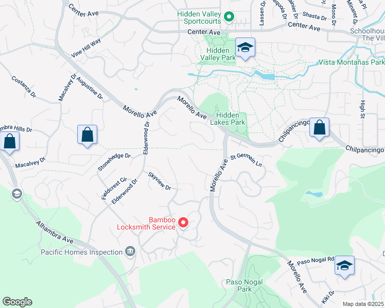 map of restaurants, bars, coffee shops, grocery stores, and more near 316 Valley High Drive in Pleasant Hill