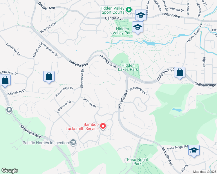 map of restaurants, bars, coffee shops, grocery stores, and more near 316 Valley High Drive in Pleasant Hill