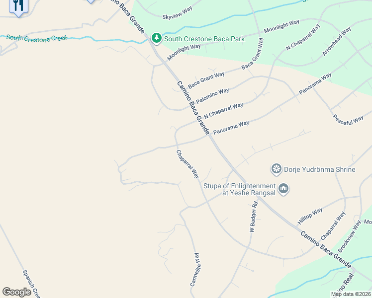 map of restaurants, bars, coffee shops, grocery stores, and more near 638 Panorama Way in Crestone
