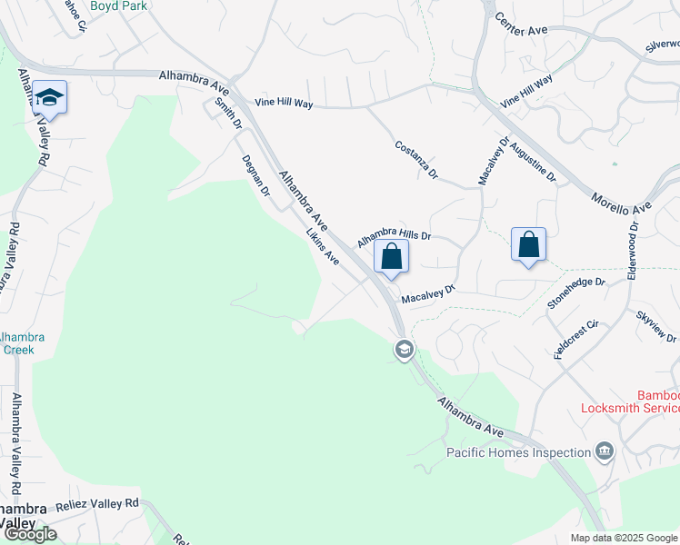 map of restaurants, bars, coffee shops, grocery stores, and more near 5644 Likins Avenue in Martinez