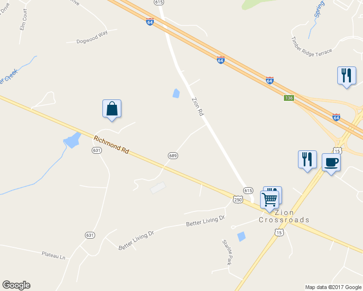 map of restaurants, bars, coffee shops, grocery stores, and more near  in 