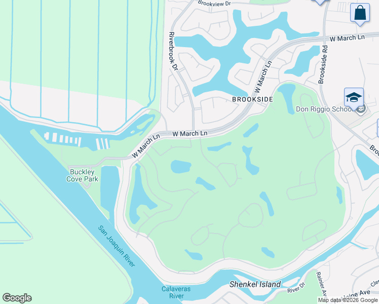 map of restaurants, bars, coffee shops, grocery stores, and more near 6147 Huntingdale Circle in Stockton