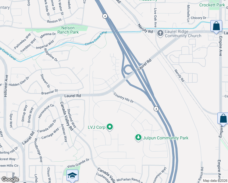 map of restaurants, bars, coffee shops, grocery stores, and more near in Antioch