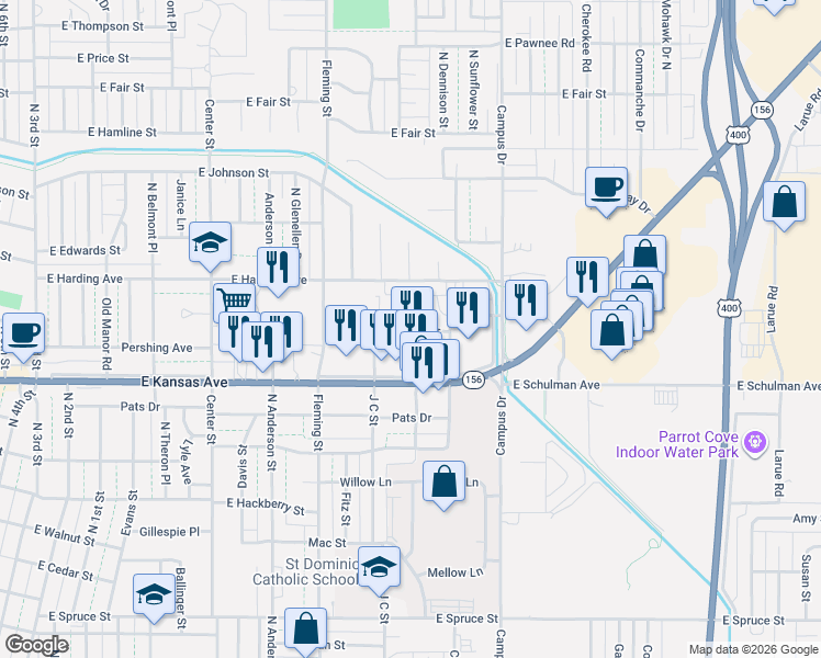 map of restaurants, bars, coffee shops, grocery stores, and more near 1899-1801 Miriah Ct in Garden City