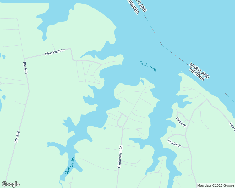 map of restaurants, bars, coffee shops, grocery stores, and more near 2318 Clarketown Road in Heathsville
