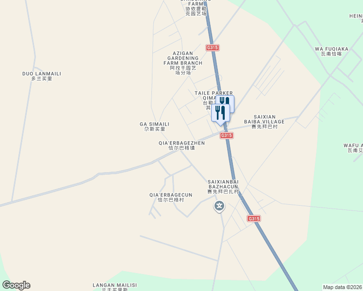 map of restaurants, bars, coffee shops, grocery stores, and more near in Kashgar Prefecture