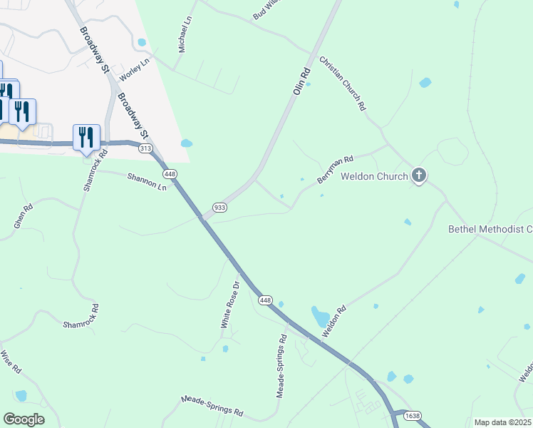 map of restaurants, bars, coffee shops, grocery stores, and more near 294 Berryman Road in Brandenburg