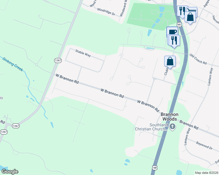 map of restaurants, bars, coffee shops, grocery stores, and more near 216 Forest Trail in Nicholasville