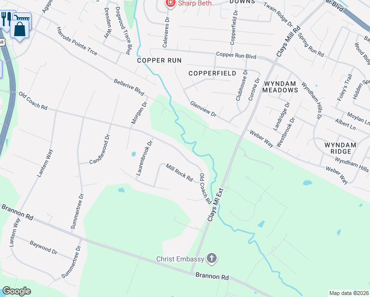 map of restaurants, bars, coffee shops, grocery stores, and more near 611 Old Coach Road in Nicholasville