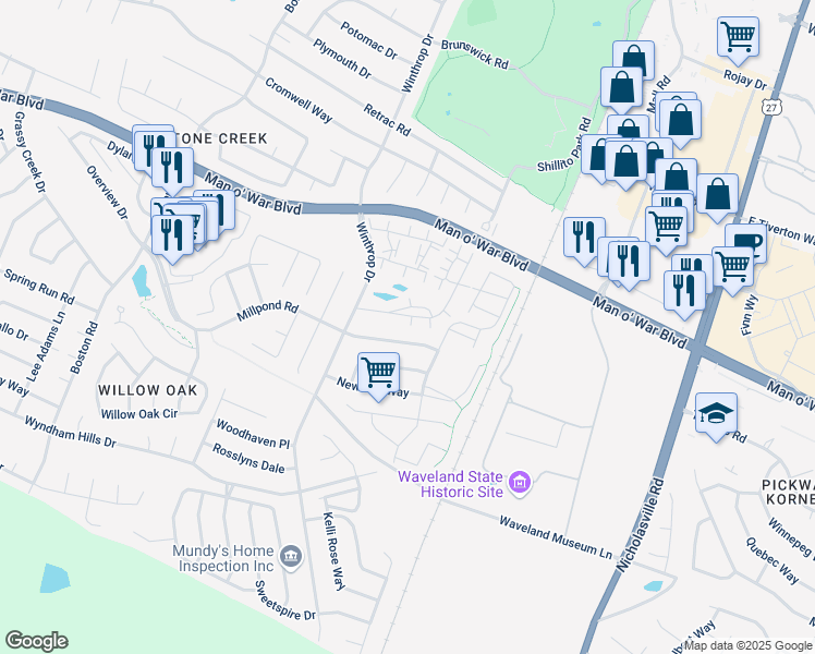 map of restaurants, bars, coffee shops, grocery stores, and more near 560 Goldon Trophy Trail in Lexington