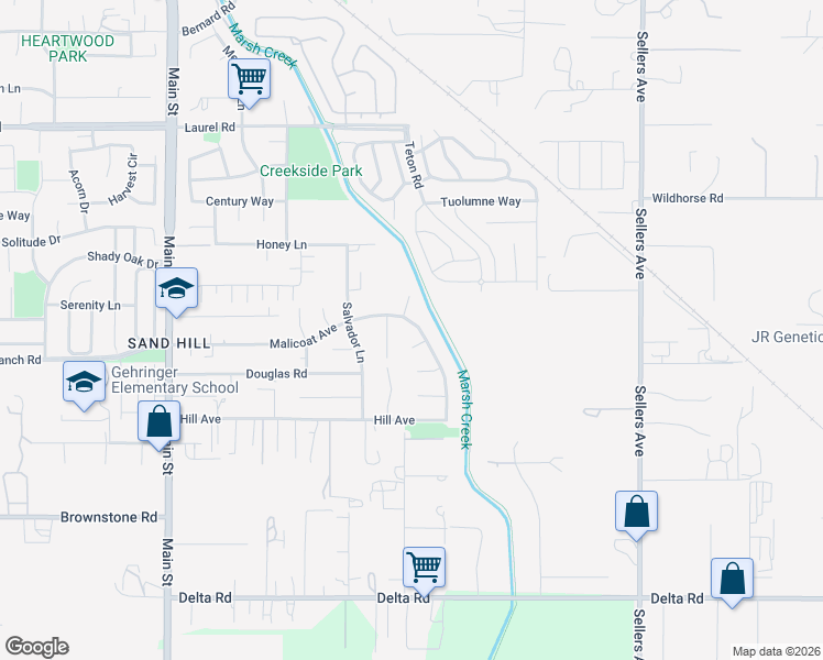 map of restaurants, bars, coffee shops, grocery stores, and more near 410 Malicoat Avenue in Oakley