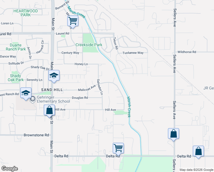 map of restaurants, bars, coffee shops, grocery stores, and more near 11 Foreman Street in Oakley
