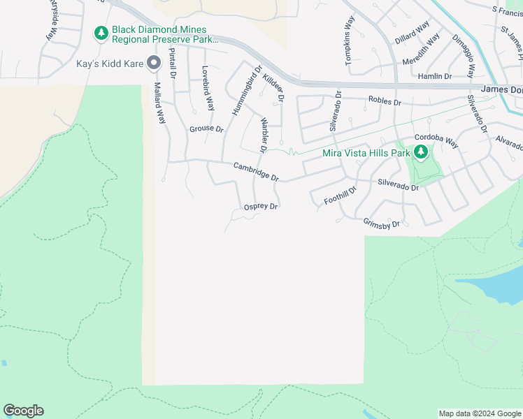 map of restaurants, bars, coffee shops, grocery stores, and more near 3865 Osprey Drive in Antioch