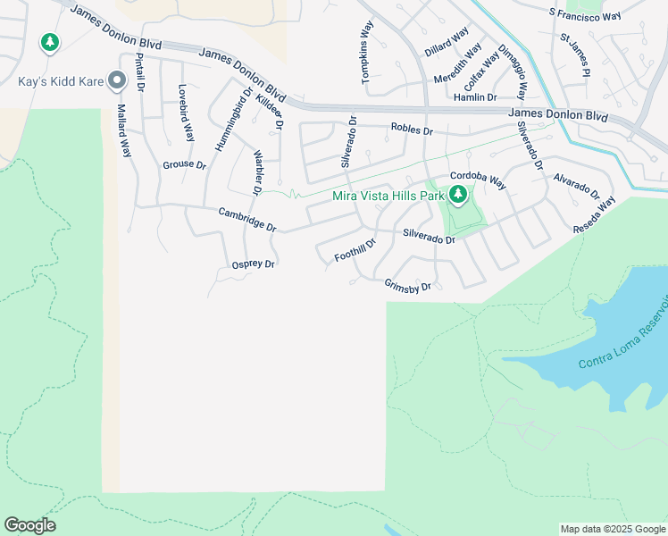 map of restaurants, bars, coffee shops, grocery stores, and more near 2400 Foothill Drive in Antioch