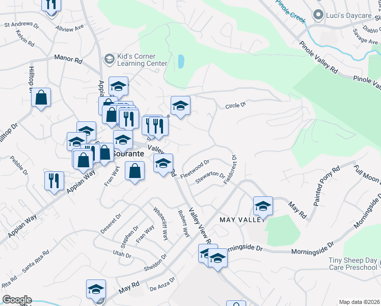 map of restaurants, bars, coffee shops, grocery stores, and more near 4429 Meadowbrook Drive in Richmond