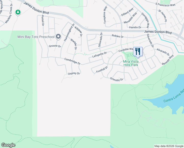 map of restaurants, bars, coffee shops, grocery stores, and more near 2356 Chardonnay Way in Antioch