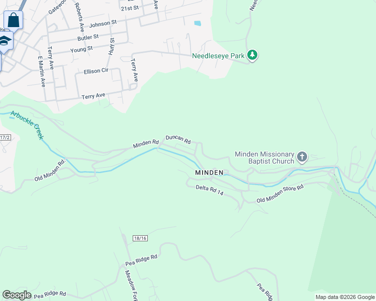 map of restaurants, bars, coffee shops, grocery stores, and more near 1210 Minden Rd in Oak Hill