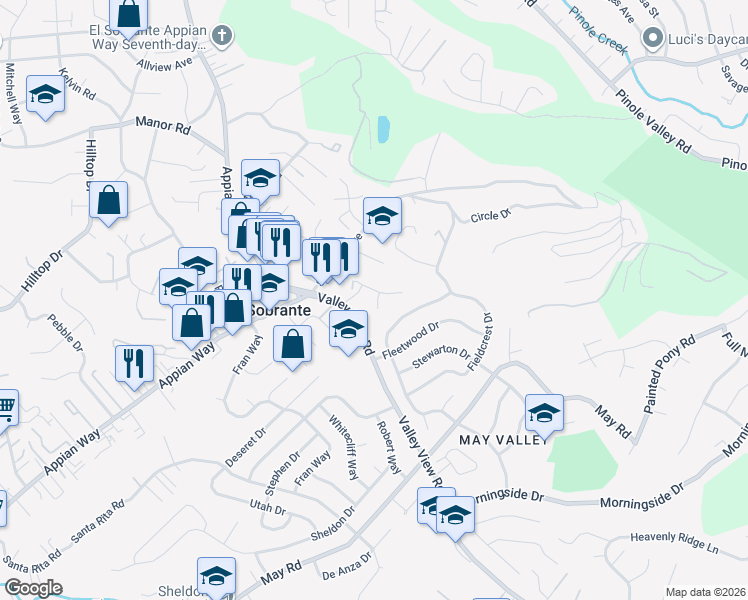 map of restaurants, bars, coffee shops, grocery stores, and more near 4450 Meadowbrook Drive in Richmond