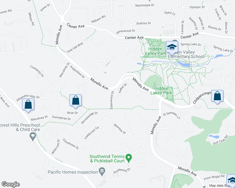 map of restaurants, bars, coffee shops, grocery stores, and more near 504 Isabel Drive in Martinez