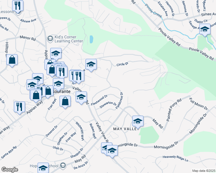 map of restaurants, bars, coffee shops, grocery stores, and more near 4404 Meadowbrook Drive in Richmond