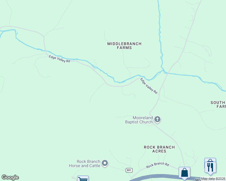 map of restaurants, bars, coffee shops, grocery stores, and more near 4175 County Road 696 in North Garden