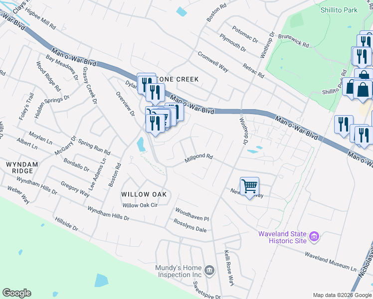 map of restaurants, bars, coffee shops, grocery stores, and more near 3772 White Pine Drive in Lexington